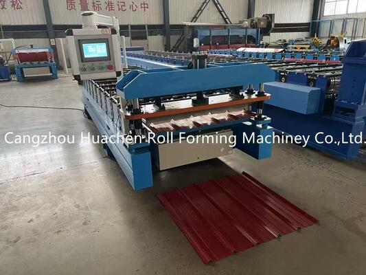 R Panel Roofing Sheet Roll Forming Machine с 45# стальными роликами, 11 станциями и толщиной 0,3-0,6 мм